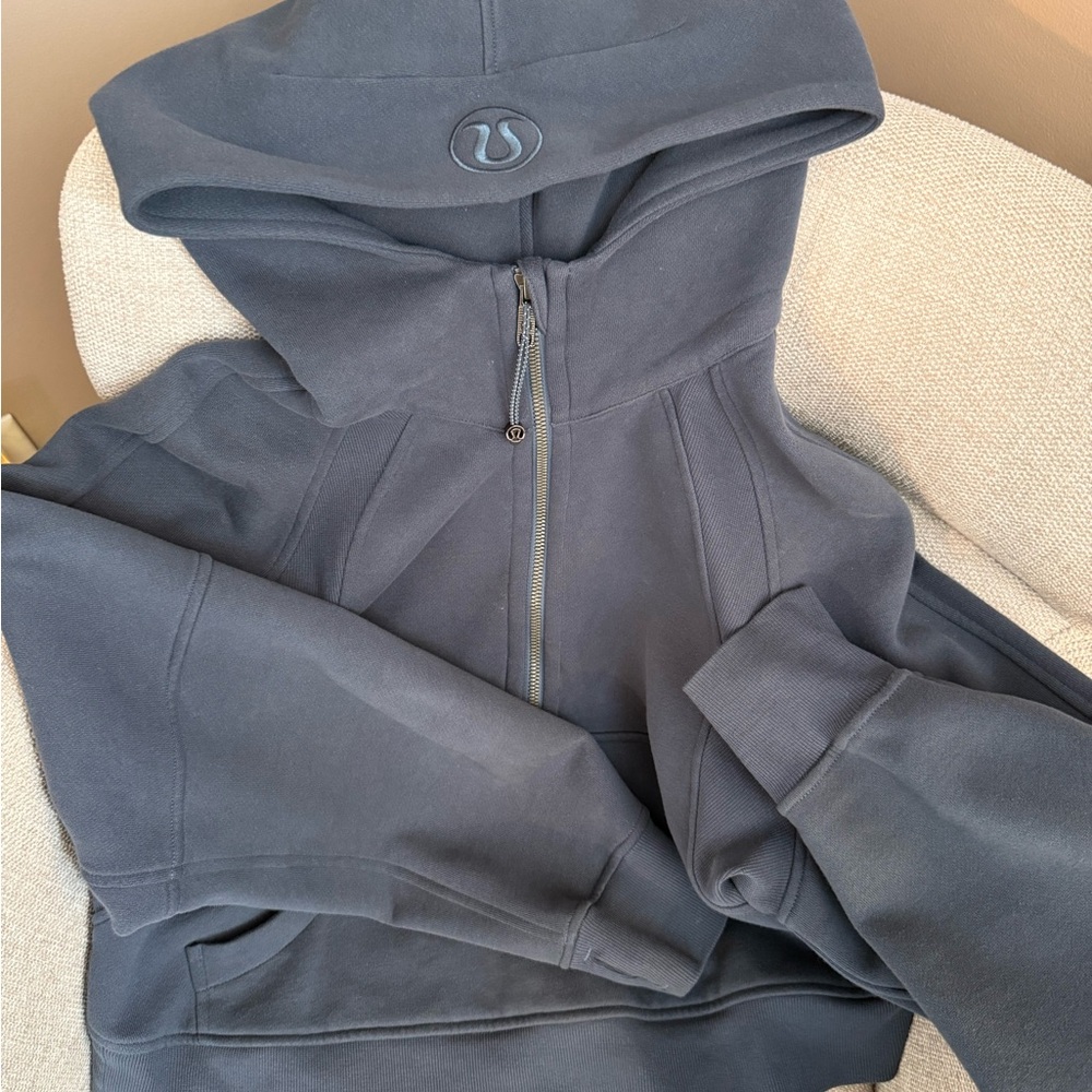 Lululemon Iron Blue Scuba Oversized Half-Zip Hoodie Size XS/S